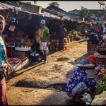 Myanmar - a mother and his son at the local market