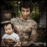 Portrait of a father with his son Chiang Mai - Thailand