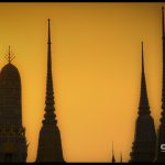 Sunset over the temple in Bangkok - Wat Pho